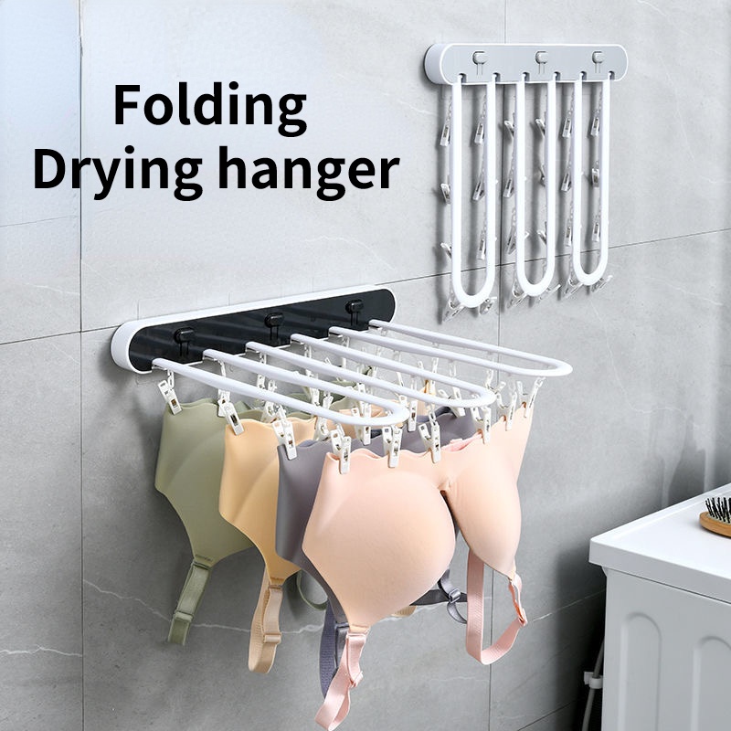 A - LIFE Giá Treo Phơi Đồ 24 Kẹp Đa Năng Không Cần Đục Lỗ Cho Nhà Tắm