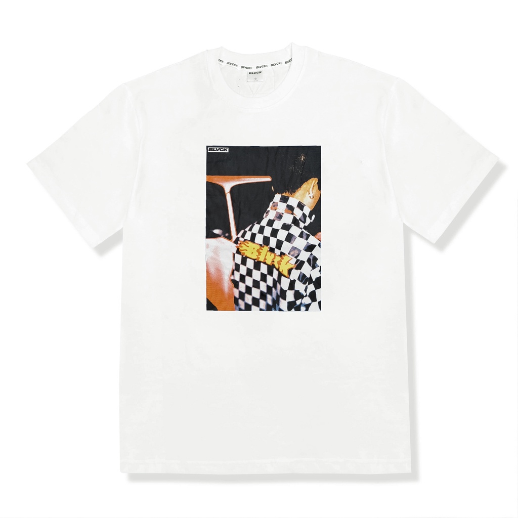 áo thun BLVCK, in họa tiết Racing Vintage T-shirt 2 màu Babyblue/ Trắng