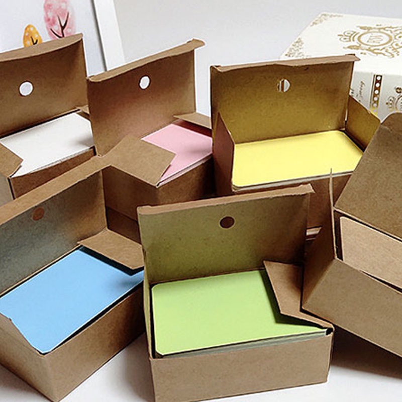 Set 100 thẻ giấy kraft màu trơn nhỏ gọn cho học sinh