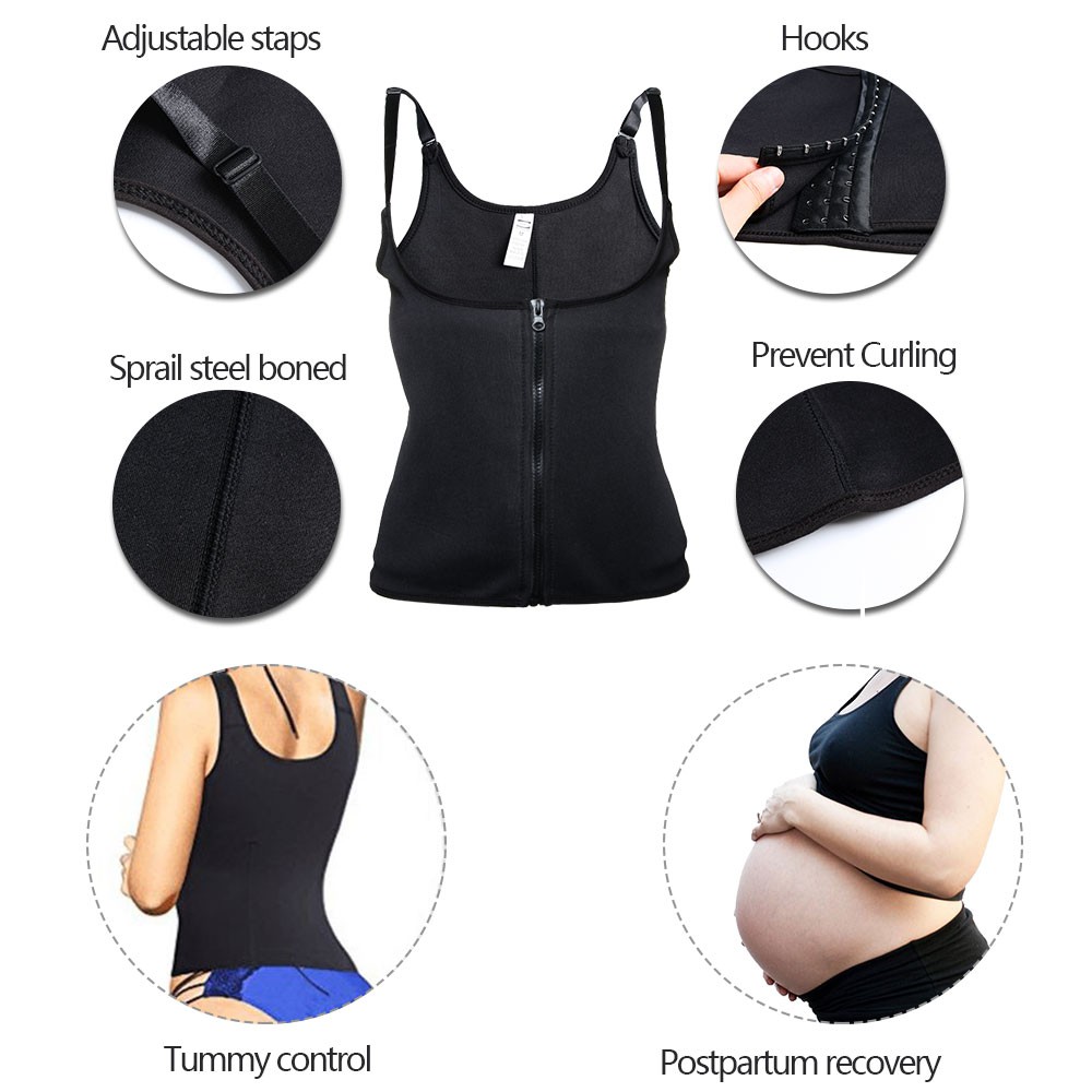 Đai corset nịt bụng định hình eo có dây kéo thời trang cho nữ