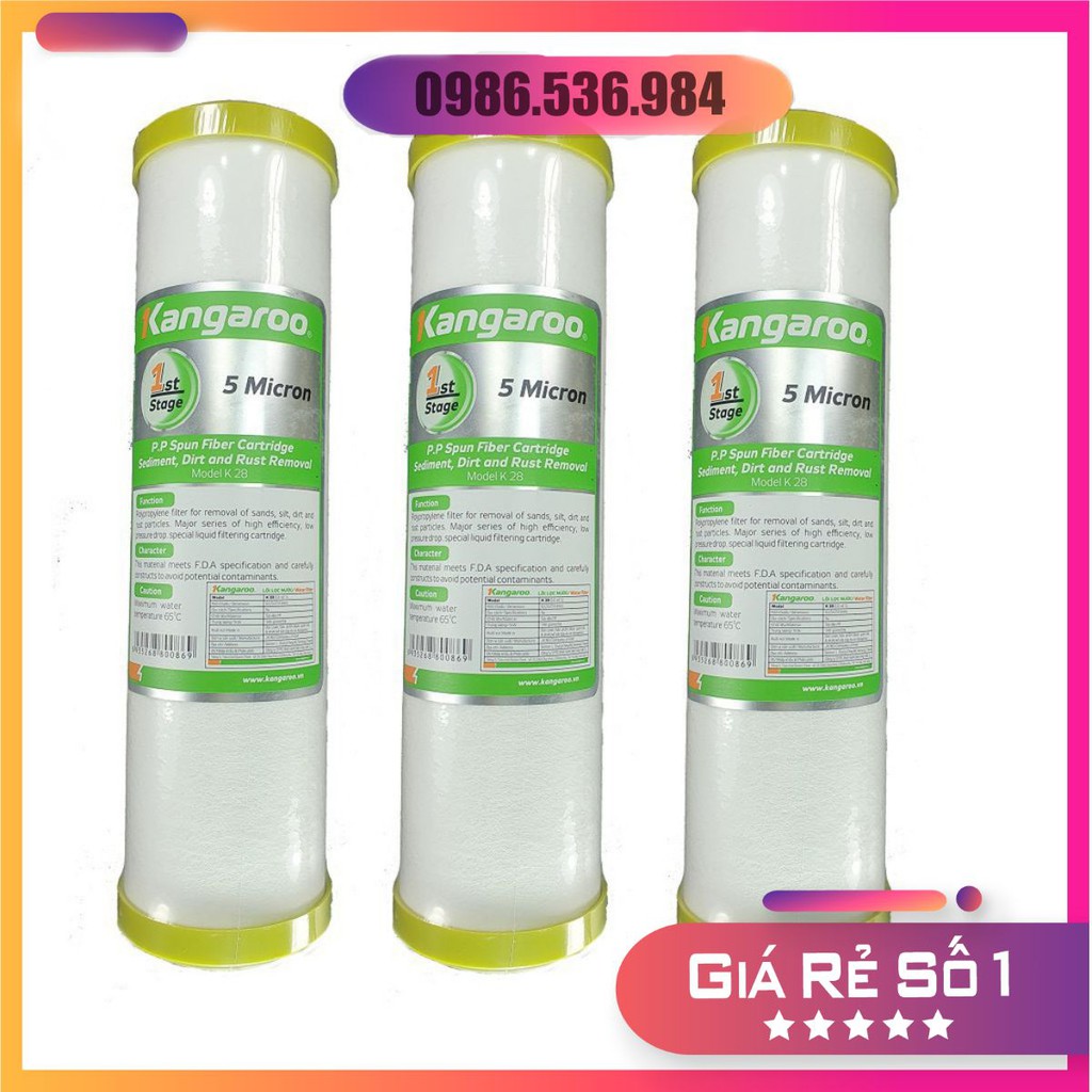 Bộ 3 Lõi Số 1 Kangaroo ♥️ Lõi Lọc 1 Kangaro ♥️ Lõi Lọc Thô | BigBuy360 - bigbuy360.vn