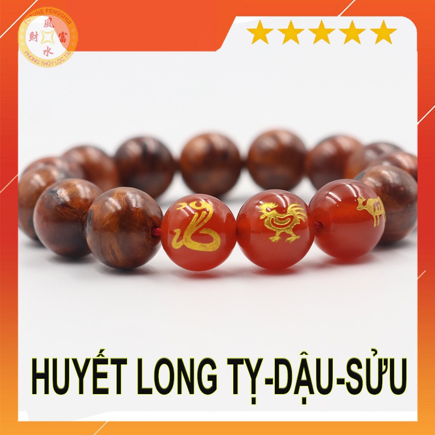 Vòng tay tam hợp huyết long Tỵ- Dậu - Sửu