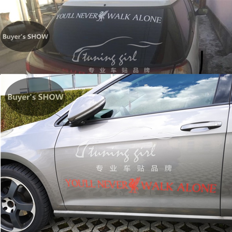 Miếng Dán Trang Trí Kính Chắn Gió Xe Hơi In Chữ Liverpool You 'Ll Never Walk Alone