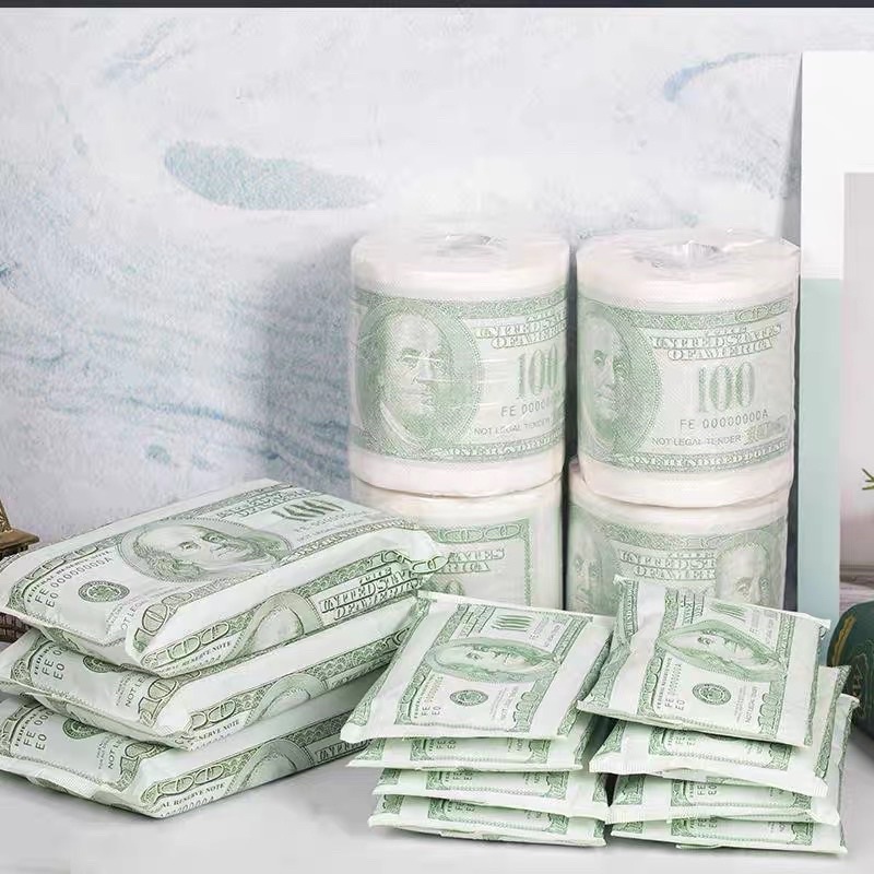 6 bịch giấy lau in hình đồng dola, luxury Forher.since1998