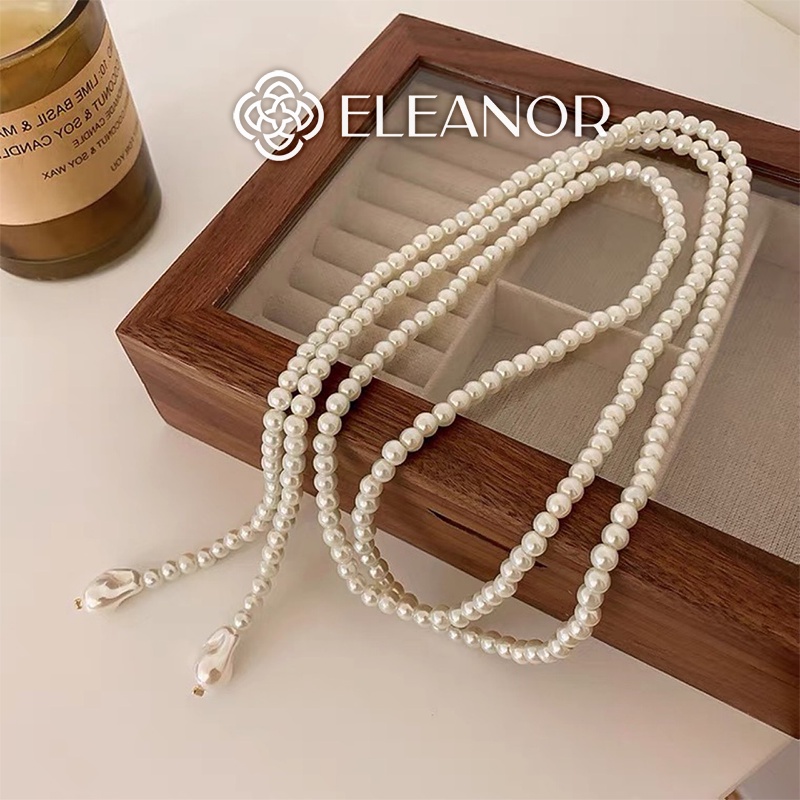 Dây chuyền nữ layer ngọc trai nhân tạo Eleanor Accessories dáng dài dạng chuỗi hạt phụ kiện trang sức 4407
