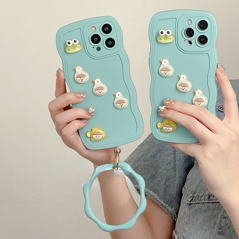 Ốp điện thoại hình vịt và ếch 3D dễ thương thích hợp cho iphone 12 13 11 Pro Max X Xs Max Xr