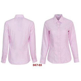 Áo sơ mi thái hòa màu hồng trơn 047-03