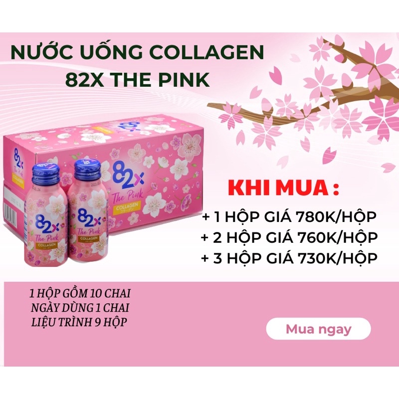 Nước uống Collagen Mashiro 82x The Pink
