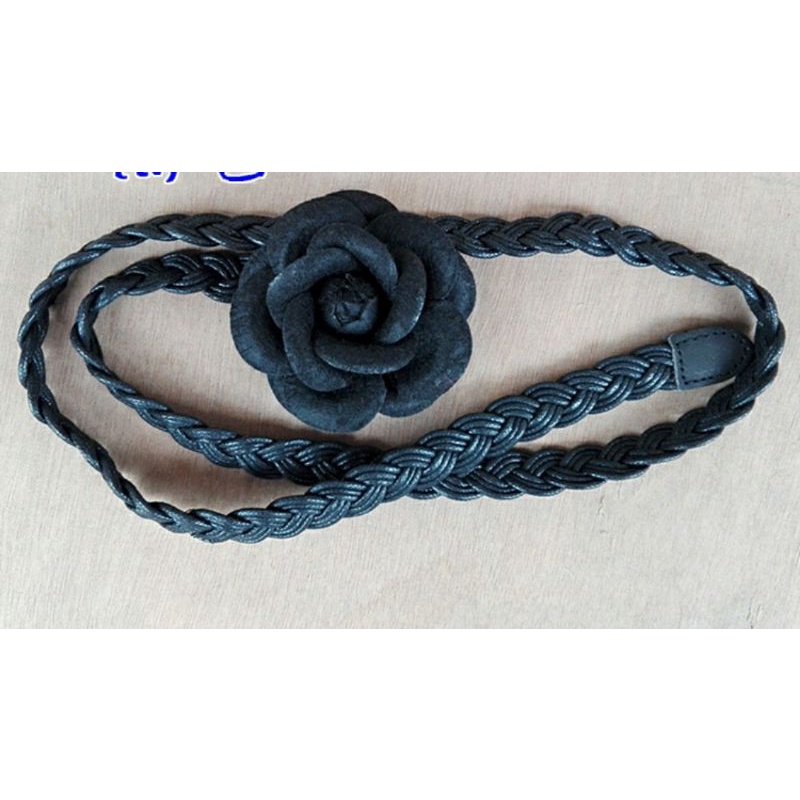 Thắt lưng nữ dây nịt hoa hồng bện rít vintage thời trang nữ Korea Lh0917399527