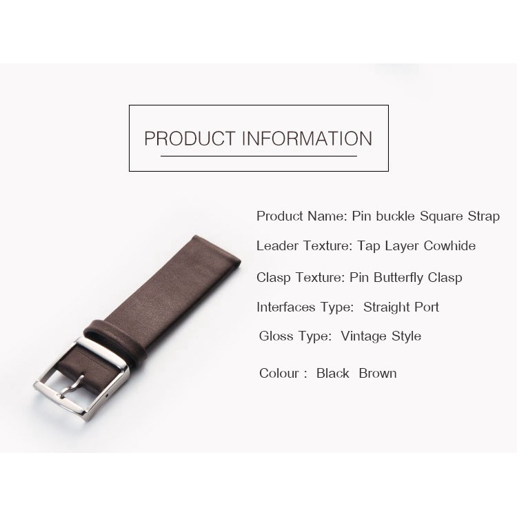 Watchband Leather Black Dark brown Watch Band 16mm 18mm 20mm 22mm 24mm Replacement Strap Polished Pin Buckle