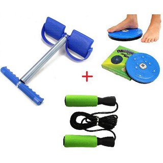 Combo bộ 3 dụng cụ tập thể dục tummy trimmer + đĩa xoay eo 360 độ + dây nhảy thể dục