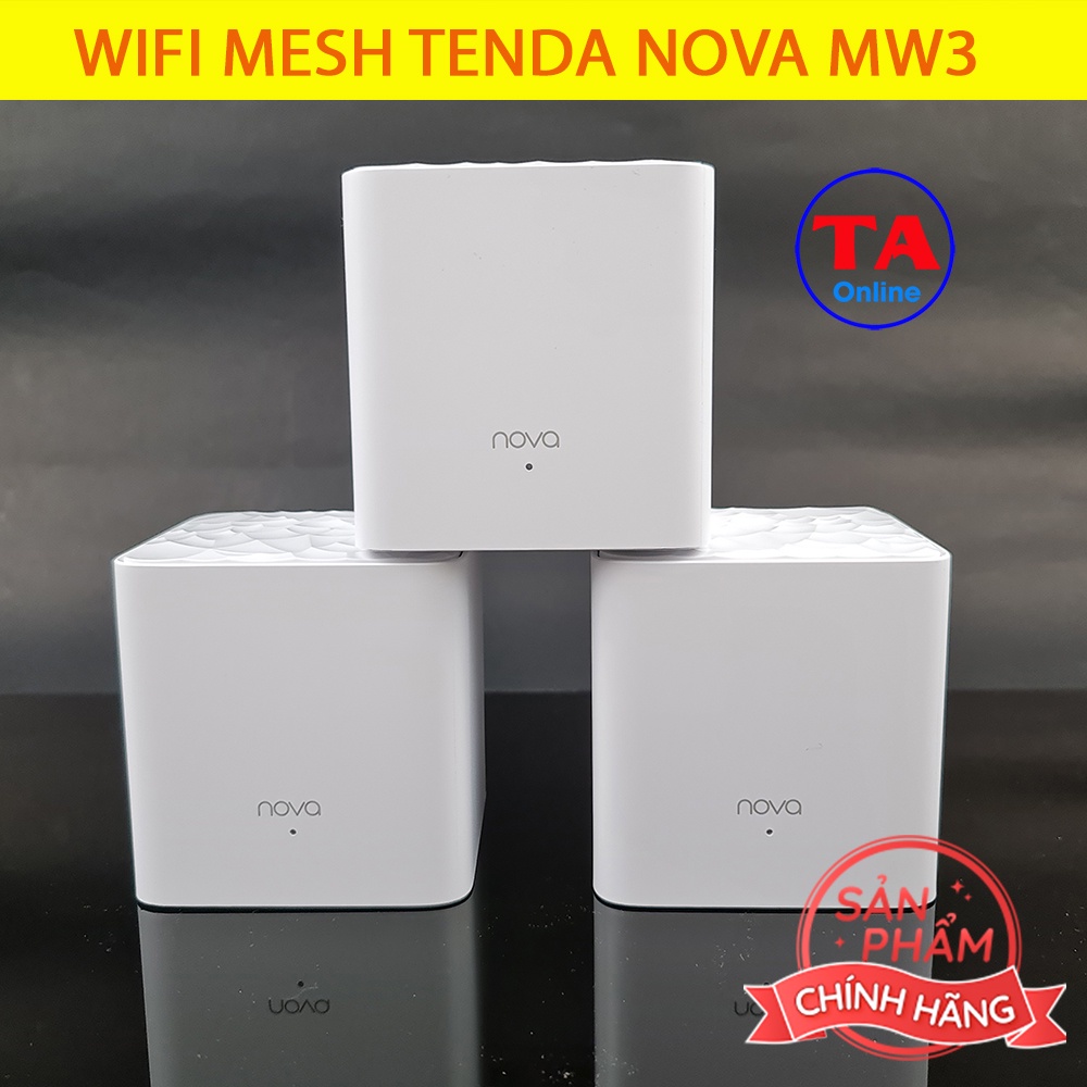 Wifi Mesh Tenda Nova MW3 - Ghép Nối Không Dây Cho Vùng Phổ Sóng Đến 300m2 - Hàng Chính Hãng Tiếng Anh Bảo Hành 3 Năm