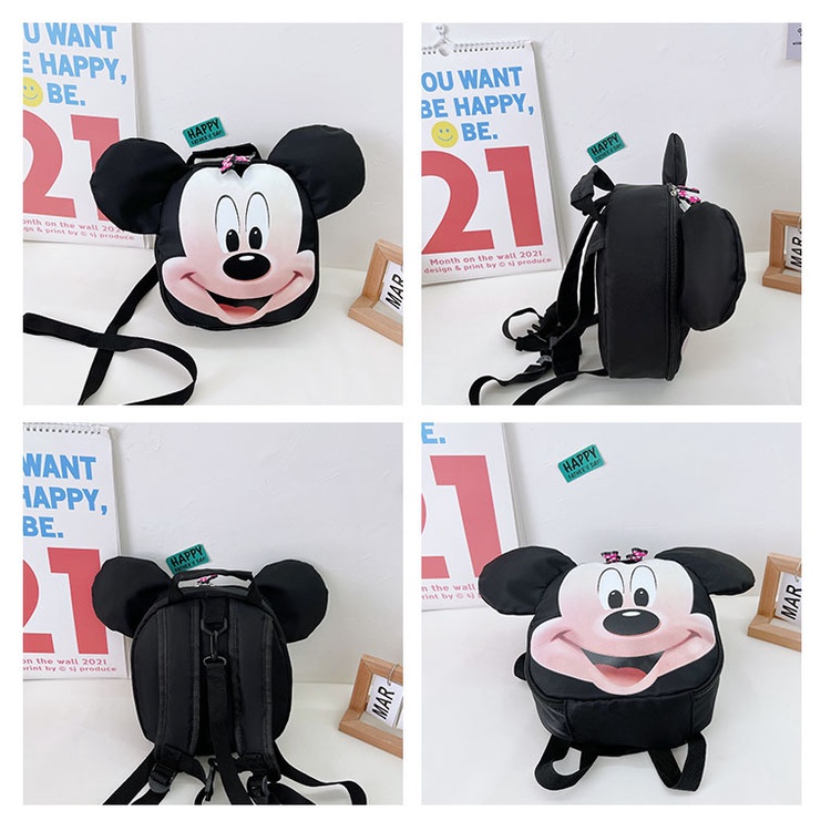 Balo Đi Học In Họa Tiết Hoạt Hình Chuột Mickey Minnie Đơn Giản Dễ Thương Dành Cho Bé Trai Và Bé Gái