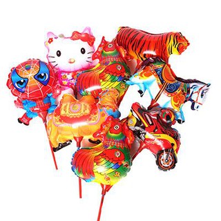 bóng bay hình con thú, con giống đồ chơi( 100 con kèm 100 que to)
