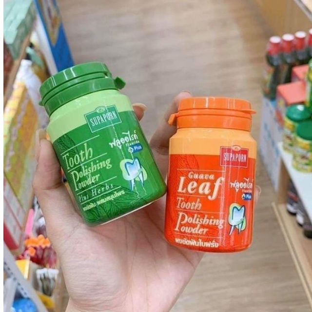 Bột tẩy trắng răng Supaporn Tooth Polishing Powder Thái Lan 90g sạch răng, thơm miệng, ngừa sâu răng