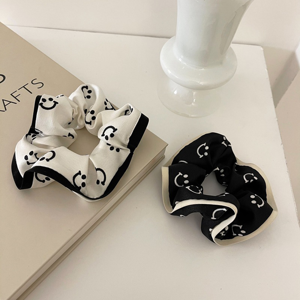 [Hàng Mới Về] Dây Cột Tóc Hình Mặt Cười Đơn Giản Thanh Lịch