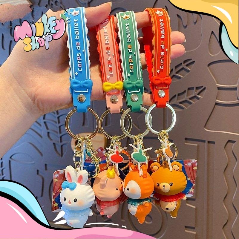 Móc Khóa Thú Nhảy Múa Cute Phụ Kiện Túi Xách Dễ Thương 02MKT - Minkey