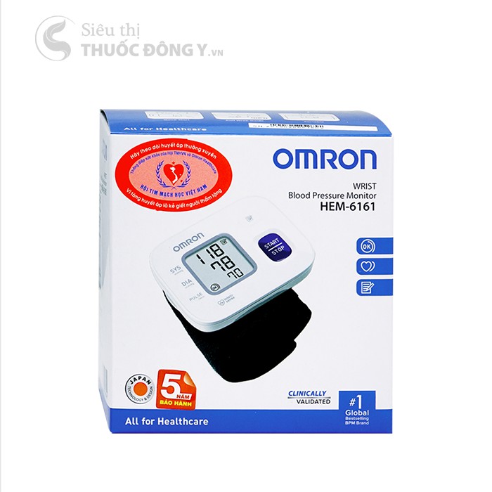 MÁY ĐO HUYẾT ÁP CỔ TAY OMROM HEM-6161 (BH 5 NĂM)