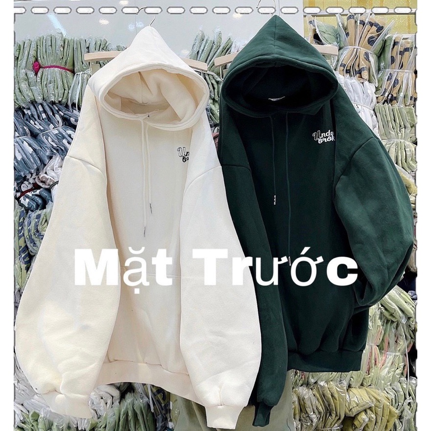 Hoodie Chữ Under Nam Nữ Unisex Mũ 2 Lớp Rộng Tay Bồng Nhiều màu