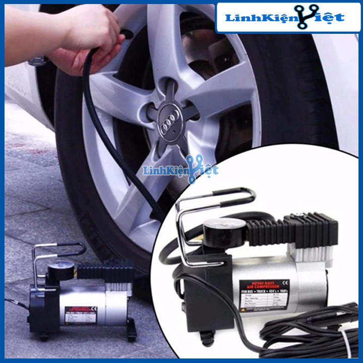 Bơm Ô Tô Xe Máy 12VDC 965 Kpa Màu Bạc