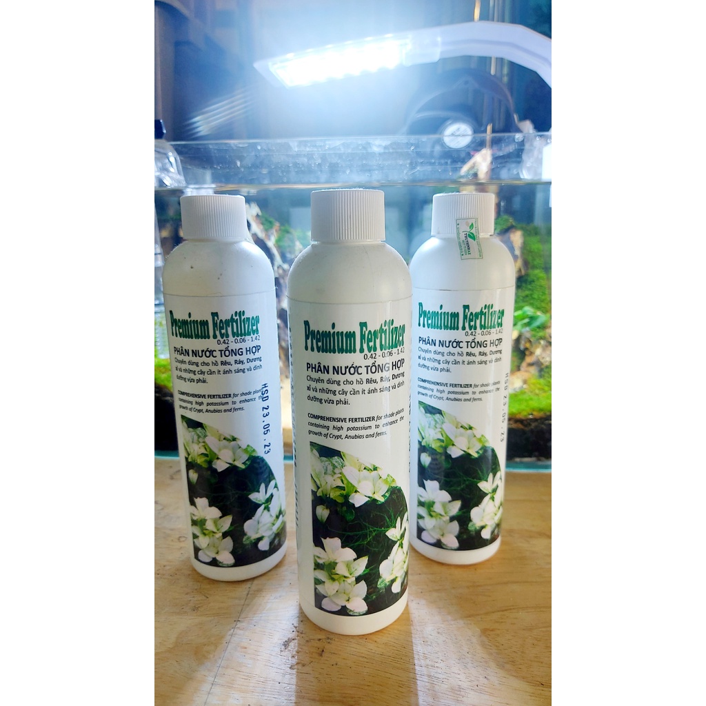 Phân Nước Premium Fertilizer 230ml THUYSINHAZ - Dinh Dưỡng Tổng Hợp Cho Rêu Ráy Dương Xỉ Bucep cho bể cá, bể thuỷ sinh