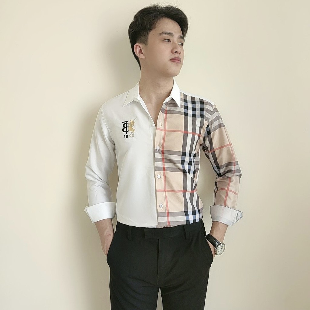 Áo Sơ Mi Nam Dài Tay Phối Kiểu BBR Vải Kate Lụa Mẫu Mới Nhất Giá Rẻ Cao Cấp ( video cận sàn ) | BigBuy360 - bigbuy360.vn