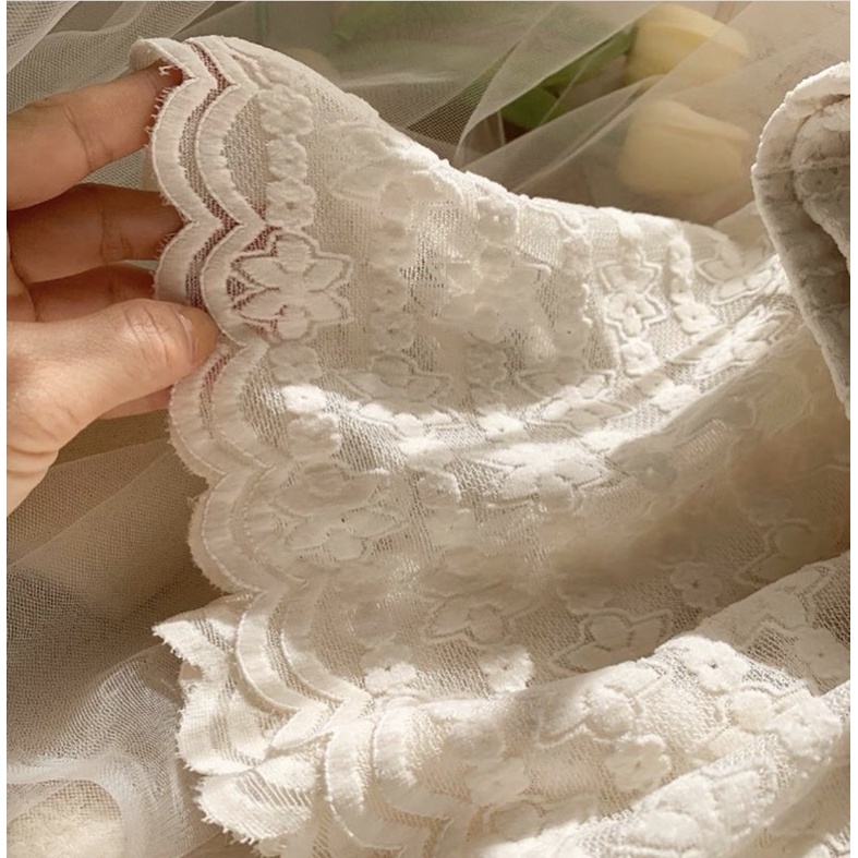 Chân váy ren nổi vintage - cạp chun[Ảnh thật+cận chất] | BigBuy360 - bigbuy360.vn