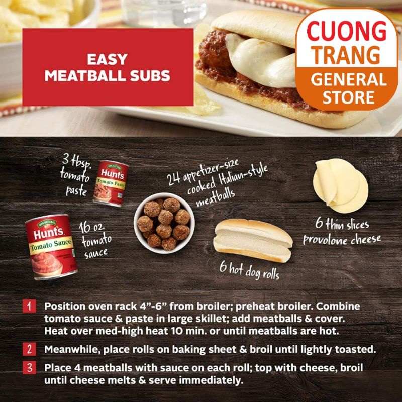 Cà chua Hunt's Tomato Paste 100% Natural Tomatoes 170g