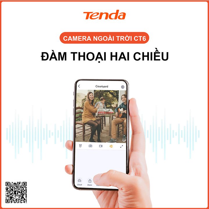 Camera wifi ngoài trời 3.0 có màu ban đêm Tenda CT6 cao cấp tặng kèm thẻ nhớ chính hãng