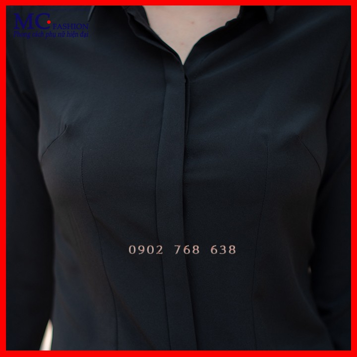 Sơ mi vải đẹp màu đen A198 MC Fashion