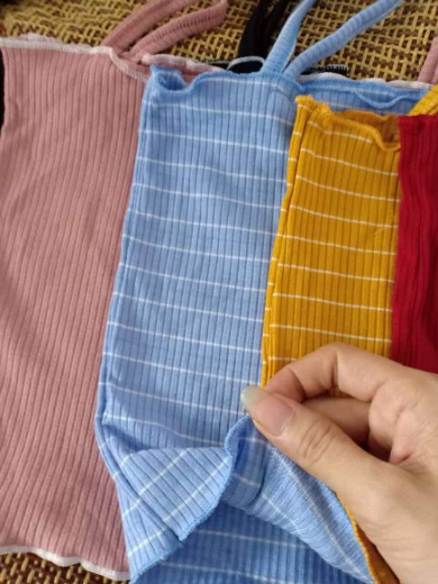 ÁO CROPTOP HAI DÂY SỌC NHIỀU MÀU (kiểu mới)