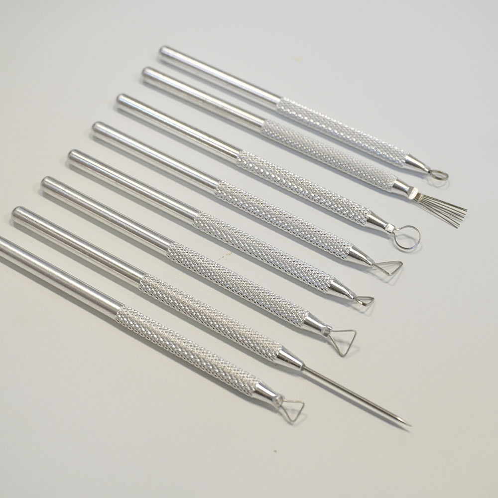 Dụng cụ điêu khắc đất sét cán kim loại 8 món [DS0008]