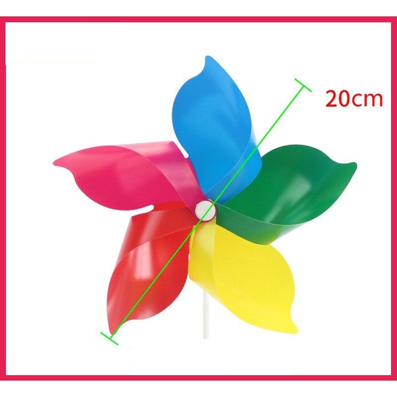 Combo 50/20 cái chong chóng nhựa đường kính 20/23/25 cm- Giao màu ngẫu nhiên- chong chóng cầm que trang trí trường học