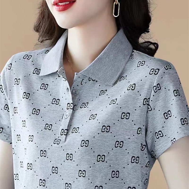 Áo Thun Tay Ngắn Dáng Rộng Thời Trang Mùa Hè Cho Nữ Trung Niên