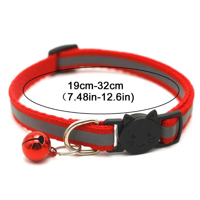 Set 12 Vòng Cổ Mèo May Mắn Tháo Gỡ Nhanh Gắn Chuông Và Dây Đeo Phản Quang