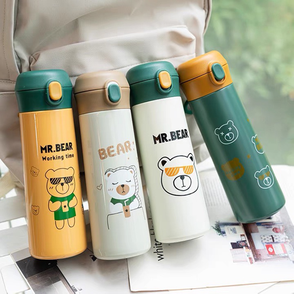 Bình giữ nhiệt gấu Bear dễ thương nhiều màu, giữ nóng và lạnh lên đến 8h,chất liệu inox SUS 304  an toàn thực phẩm