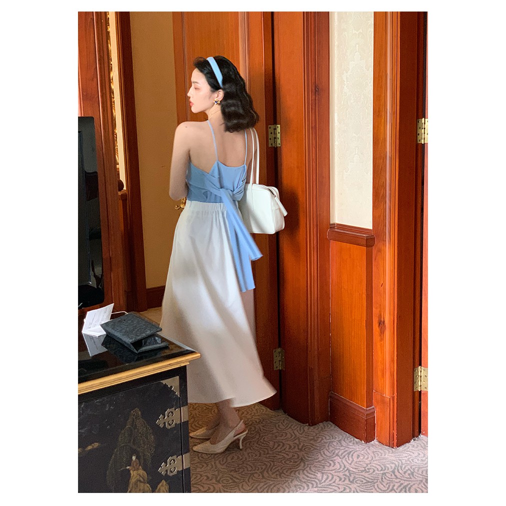 Xiaozhainv Chân Váy Lưng Cao Màu Trơn Thời Trang Mùa Hè Cho Nữ | BigBuy360 - bigbuy360.vn