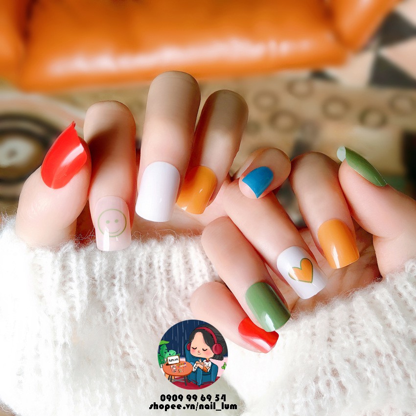 S58 [SALE 10K 20K 30K] Bộ Móng Giả 24 Chiếc Đủ Size - Sẵn Keo Và Dụng Cụ