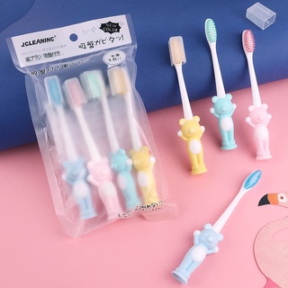 Set 4 Bàn chải hình thú cho bé có đế hít