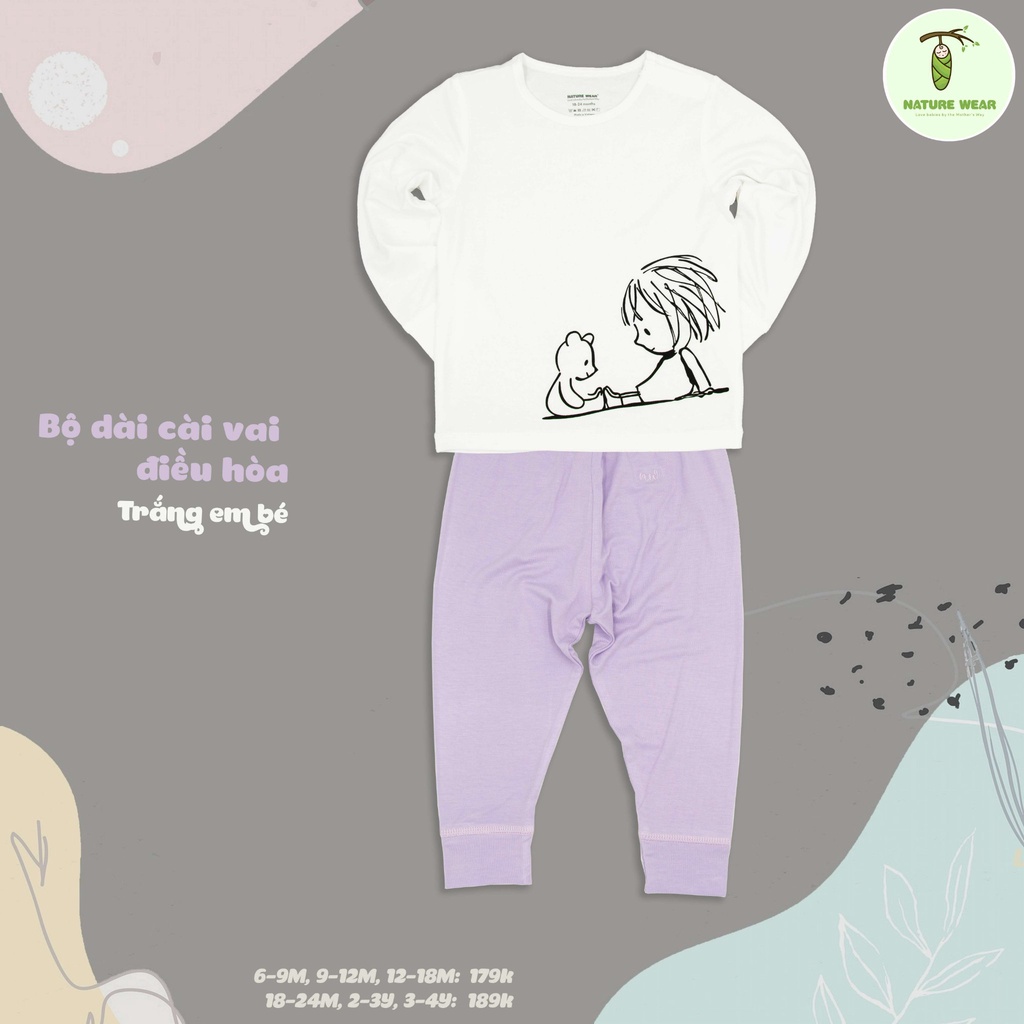 Bộ quần áo dài cài vai điều hòa cho bé Nature Wear - NWC2206051