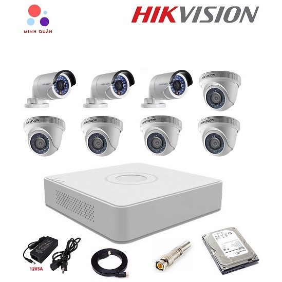 Bộ 8 camera Hikvision 2.0MP giá rẻ - DS-2CE56D0T-IR - DS-2CE16D0T-IR