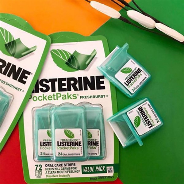 Miếng Ngậm Thơm Miệng Bạc Hà Listerine PocketPaks Freshburst 72 Miếng