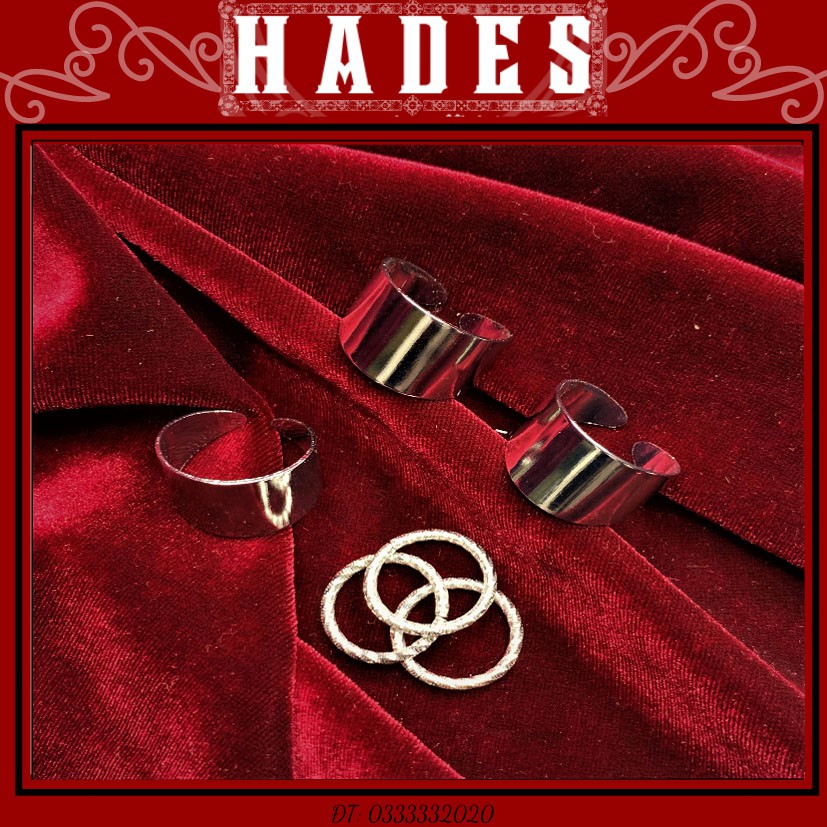 [Xả kho] Nhẫn titan set cá tính cho nam và nữ - nhẫn điều chỉnh kích thước - phụ kiện hip hop - Hades.js