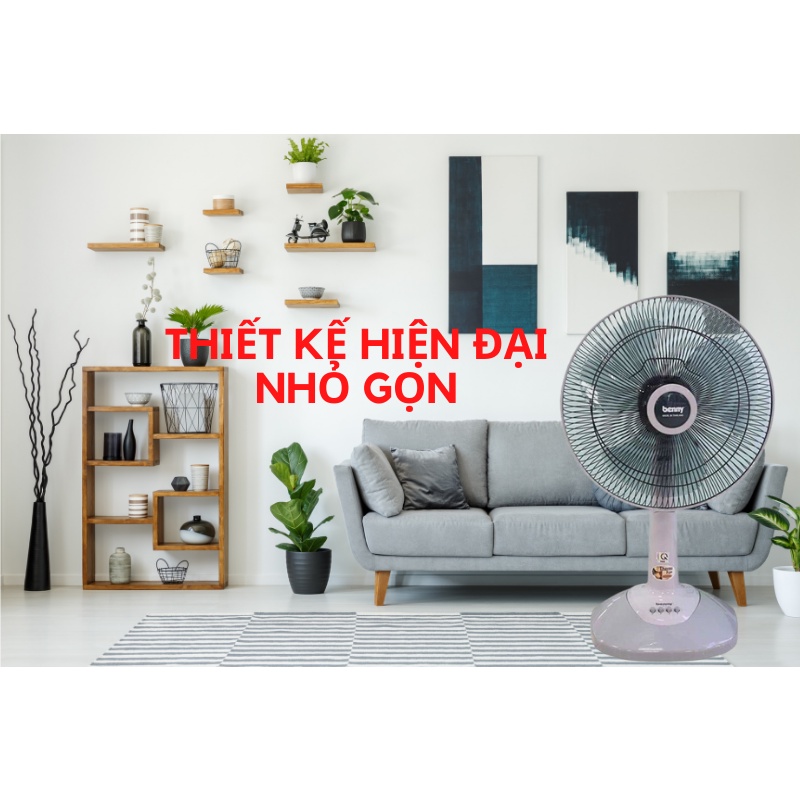 Quạt Bàn Benny BFT-46 - Màu Xám - Hàng Chính Hãng - BFT46 / GY / 60W / Cánh 40cm