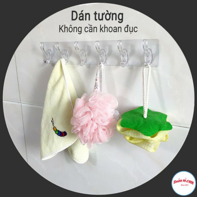 Thanh treo đồ dán tường 6 móc