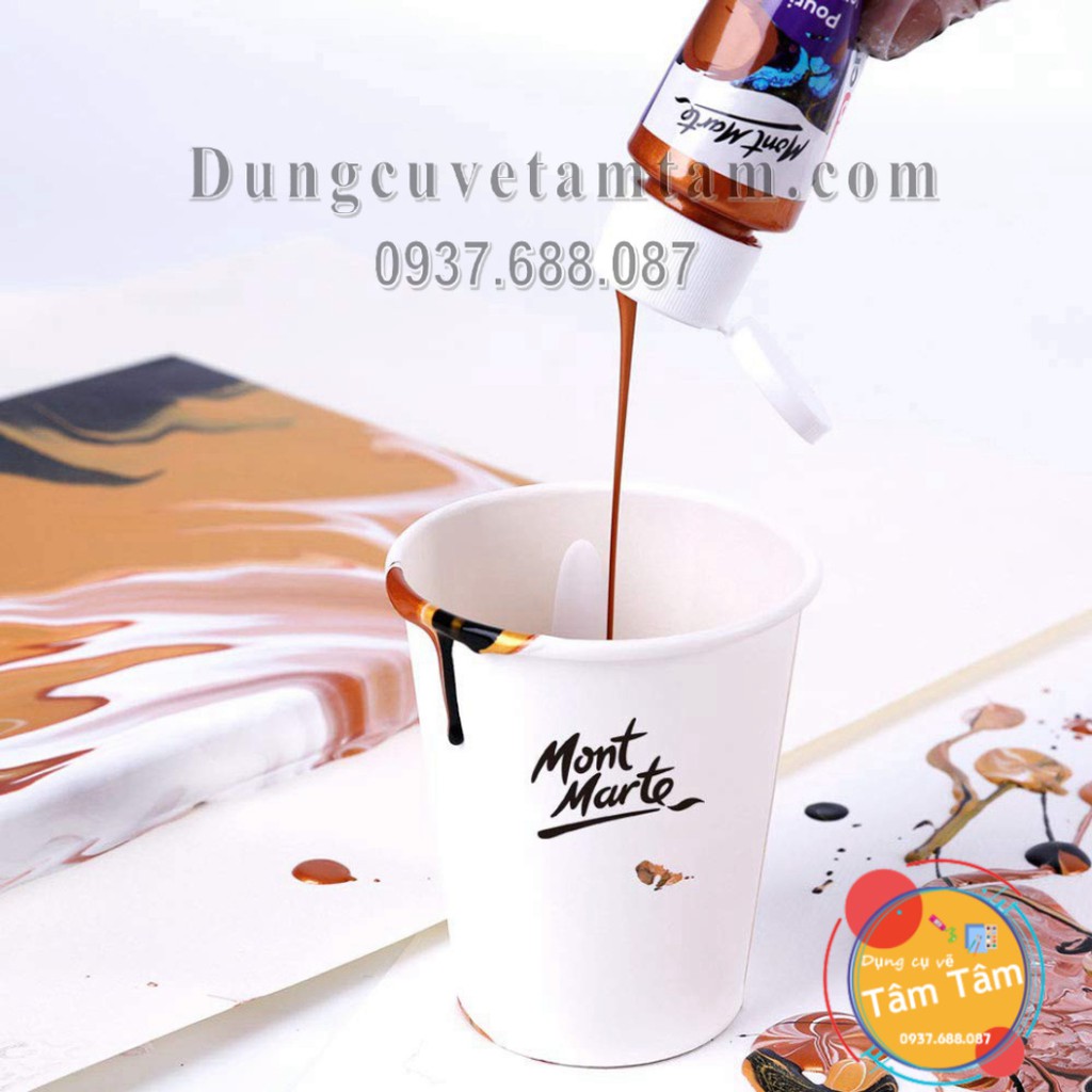 Bộ màu đổ, màu chảy Mont Marte Premium Pouring Acrylic Paint set 4 chai 60ml-Celestial-PMPP4206 - [Dụng cụ vẽ tâm tâm]