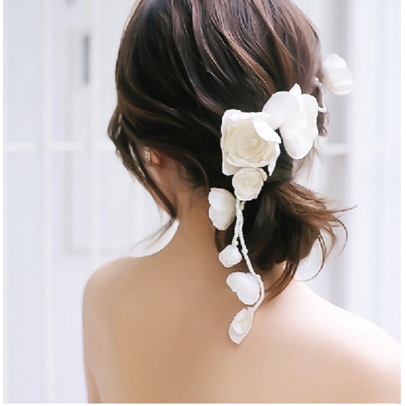 Cài tóc cô dâu hoa lá voan mẫu cài tóc mềm nhẹ nhàng Hàn Quốc Giangpkc 2022 sp2219937