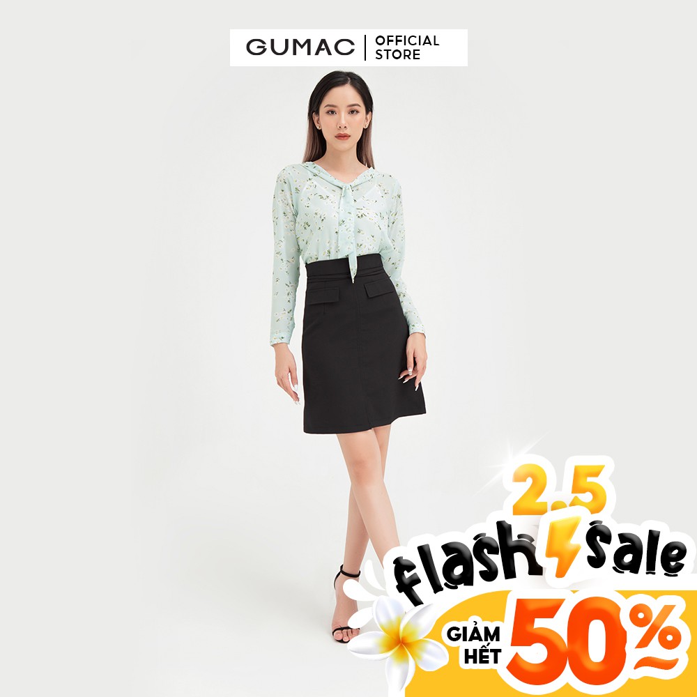 [Mã WABRGU100 giảm 15% đơn 249K tối đa 100k] Chân váy nữ phối nẹp túi GUMAC đồ công sở đủ màu, đủ size VB459