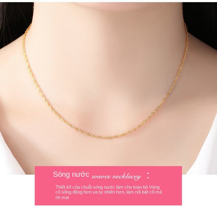 ♀◄s925 dây chuyền bạc nữ mạ vàng 18k xương đòn màu trần không phai