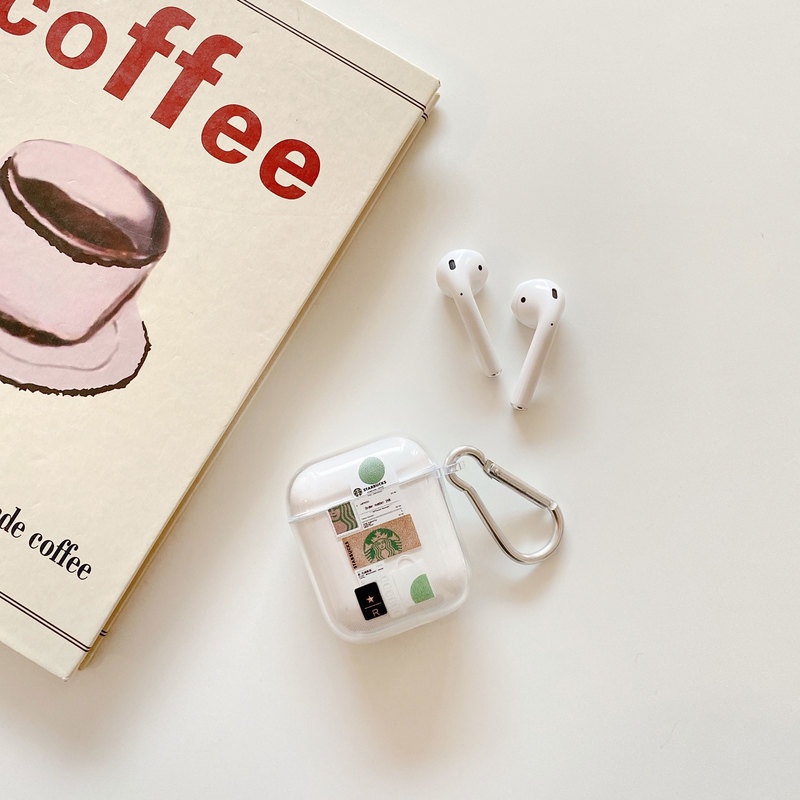 Vỏ Bảo Vệ Hộp Sạc Tai Nghe AirPods 2 1 3 Pro Cứng Màu Trong Suốt Có Móc Khóa